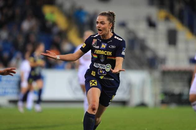 St Polten, Austria, September 19th, 2024: Melike Pekel (38 SKN St Polten) celebrating a goal during the UEFA womens champions league play off match St Polten vs Mura at NV Arena, St Polten Tom Seiss SPP (Tom Seiss SPP) Copyright: xTomxSeissx xSPPx spp-en-ToSeSp-20240919 UWCL SKN vs Mura-8945