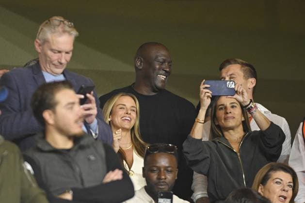 Former Basketball player Michael Jordan. AS Monaco vs FC Barcelone UEFA Champions League in Stade Louis II, MONACO, on September 19, 2024. FOOTBALL: C1 - AS Monaco vs FC Barcelone - UEFA Champions League - 19 09 24 FredDides Panoramic 