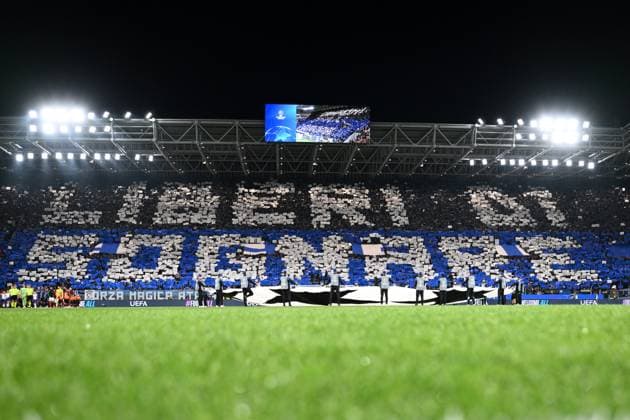 Mg Bergamo 19 09 2024 - Champions League Atalanta-Arsenal foto Matteo Gribaudi Image nella foto: coreografia tifosi Atalanta 