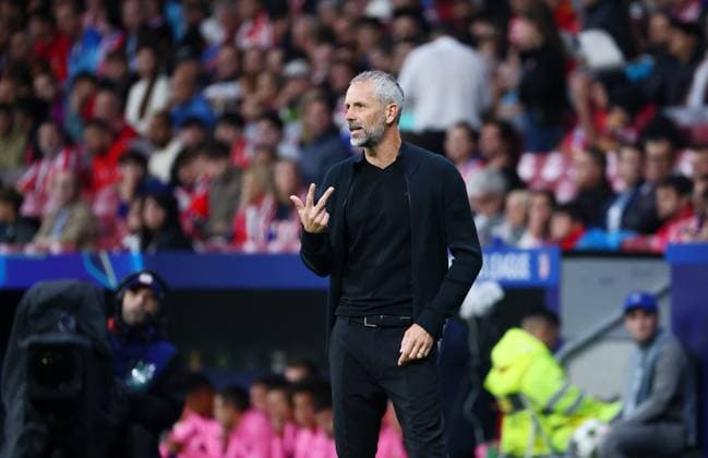 Atletico Madrid RB Leipzig Champions League Madrid, 19 09 2024, Estadio Wanda Metropolitano, Football, UEFA Champions League, Matchday 1 , Atletico Madrid vs RB Leipzig , In the picture Coach Marco Rose, RB Leipzig , Only editorial use Photo for editorial use only , UEFA regulations prohibit any use of photographs as image sequences and or quasi video , Picture Point