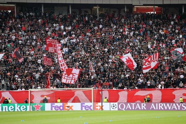 CRVENA ZVEZDA vs BENFICA DELIJE Red Star football supporters at the UEFA Champions League match against Benfica at the Rajko Mitic stadium, Belgrade 19.09.2024. MN Press mr Football, Red Star, UEFA Champions League, Benfica Belgrade Rajko Mitic stadium Serbia Copyright: xMNxPressx