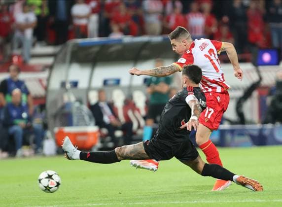 CRVENA ZVEZDA vs BENFICA BRUNO DUARTE DA SILVA Red Star football player at the UEFA Champions League match against Benfica at the Rajko Mitic stadium, Belgrade 19.09.2024. MN Press mr Football, Red Star, UEFA Champions League, Benfica Belgrade Rajko Mitic stadium Serbia Copyright: xMNxPressx