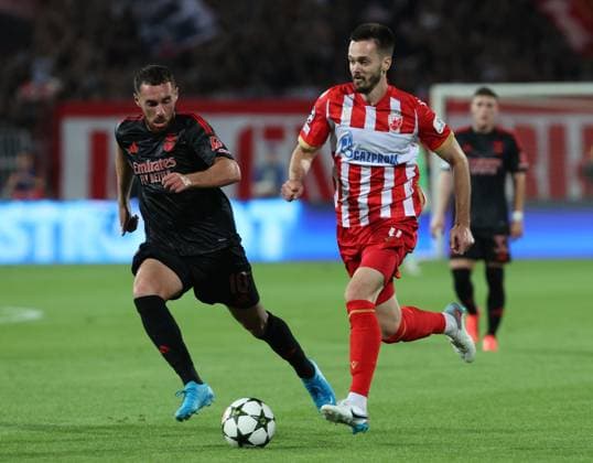 CRVENA ZVEZDA vs BENFICA MIRKO IVANIC Red Star football player at the UEFA Champions League match against Benfica at the Rajko Mitic stadium, Belgrade 19.09.2024. MN Press mr Football, Red Star, UEFA Champions League, Benfica Belgrade Rajko Mitic stadium Serbia Copyright: xMNxPressx