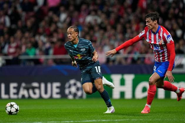LoÃ¯s Openda of RB Leipzig and Robin Le Normand of Atletico de Madrid Atletico de Madrid v RB Leipzig, UEFA Champios League match, date 1. Football, Civitas Metropolitano Stadium, Madrid, Spain - 19 Sep 2024 Editorial use only  Copyright: xPressinphoto Shutterstockx 14729545o