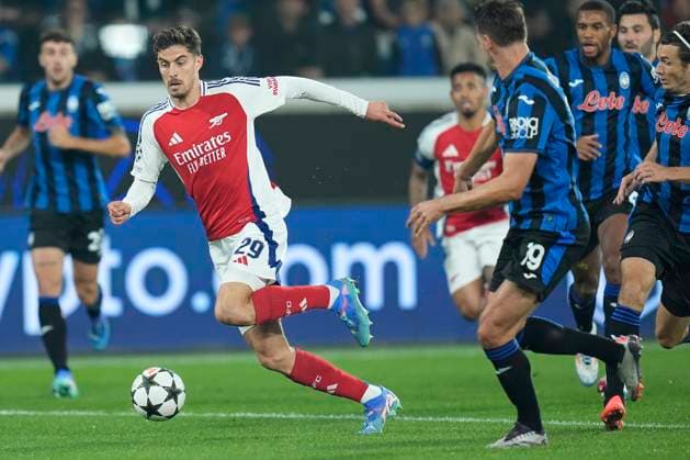 Kai Havertz of Arsenal during the Uefa Champions League match between Atalanta BC and Arsenal at Gewiss Stadium Bergamo Italy on 19 September 2024. Bergamo Gewiss Stadium Bergamo Italy Copyright: xPhotoxGoalxPixx SP24-991-014