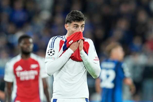 Kai Havertz (Arsenal FC) looks on, UEFA Champions League 2024 25 League Phase MD1, Atalanta BC v Arsenal FC, Gewiss Stadium, September 19, 2024, Bergamo, Italy.