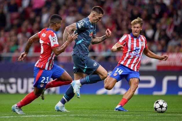 Marcos Llorente of Atletico de Madrid in action during the UEFA Champions League match between Atletico de Madrid v RB Leipzig at Stadium Civitas Metropolitano on September 19, 2024 in Madrid (Photo by: LGM) FOOTBALL : Atletico de Madrid vs RB Leipzig - UEFA Ligue des Champions - 19 09 2024 LGM Panoramic 