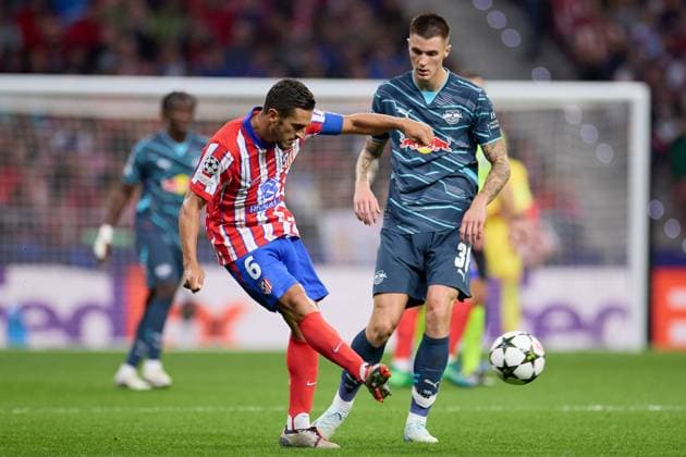 Koke of Atletico de Madrid passes the ball during the UEFA Champions League match between Atletico de Madrid v RB Leipzig at Stadium Civitas Metropolitano on September 19, 2024 in Madrid (Photo by: LGM) FOOTBALL : Atletico de Madrid vs RB Leipzig - UEFA Ligue des Champions - 19 09 2024 LGM Panoramic 