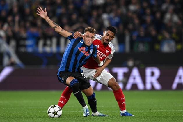 Mg Bergamo 19 09 2024 - Champions League Atalanta-Arsenal foto Matteo Gribaudi Image nella foto: Mateo Retegui-William Saliba 