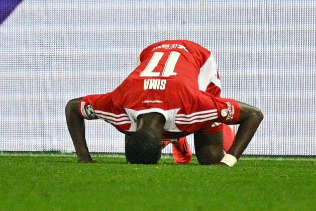 SOCCER - UEFA CL, Brest vs Sturm GUINGAMP,FRANCE,19.SEP.24 - SOCCER - UEFA Champions League, Stade Brestois 29 vs SK Sturm Graz. Image shows the rejoicing of Abdallah Sima (Brest).  GEPAxpictures xAvnixRetkoceri