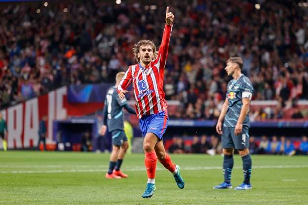 September 19, 2024, Madrid, Madrid, SPAIN: Antoine Griezmann of Atletico de Madrid celebrates a goal during the UEFA Champions League 2024 25 League Phase MD1 match between Atletico de Madrid and RB Leipzig at Estadio Civitas Metropolitano on September 19, 2024 in Madrid, Spain. Madrid SPAIN - ZUMAa181 20240919_zaa_a181_035 Copyright: xDennisxAgyemanx