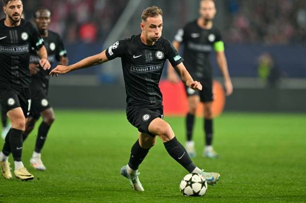SOCCER - UEFA CL, Brest vs Sturm GUINGAMP,FRANCE,19.SEP.24 - SOCCER - UEFA Champions League, Stade Brestois 29 vs SK Sturm Graz. Image shows Lovro Zvonarek (Sturm).  GEPAxpictures xAvnixRetkoceri