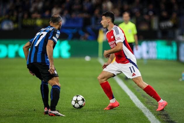 September 19, 2024, Bergamo, Milan, Italy: Bergamo, Italy, 19st Sep. Martinelli during the match between Atalanta-ITA and Arsenal-ENG for UEFA Champions League at Gewiss Stadium, Bergamo. Credit: Rogerio Moroti CALCIO - UEFA Champions League - Atalanta BC vs FC Arsenal  - ZUMAs349 20240919_zsa_s349_155 Copyright: xRogerioxMoroti IpaxSportx xIpa-Ax