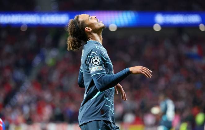 Madrid, 19 09 2024, Estadio Wanda Metropolitano, Football, UEFA Champions League, Matchday 1 , Atletico Madrid vs RB Leipzig , In picture Yussuf Yurary Poulsen 9, RB Leipzig , Disappointment after missed chance , Only editorial use Photo for editorial use only , UEFA regulations prohibit any use of photographs as image sequences and or quasi video , Picture Point