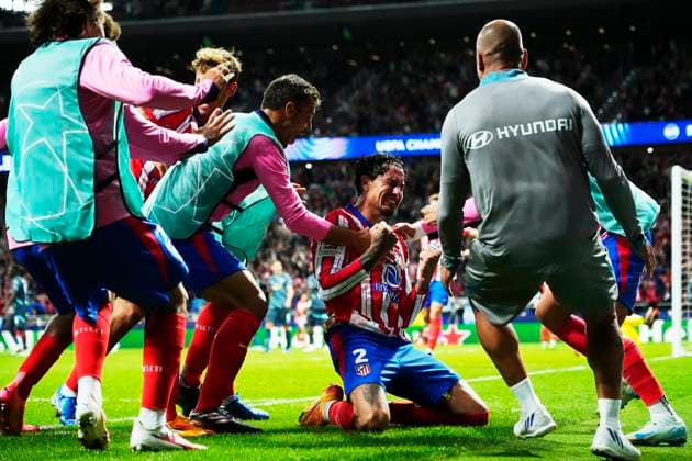 Sport Bilder des Tages Atletico de Madrid v RB Leipzig - UEFA Champions League 2024 25 League Phase MD1 Jose Maria Gimenez centre-back of Atletico de Madrid and Uruguay celebrates after scoring his sides first goal during the UEFA Champions League 2024 25 League Phase MD1 match between Atletico de Madrid and RB Leipzig at Estadio Civitas Metropolitano on September 19, 2024 in Madrid, Spain. Madrid Spain  Copyright: xJosexBretonx originalFilename:bretonhernandez-atletico240919_npgB2.jpg