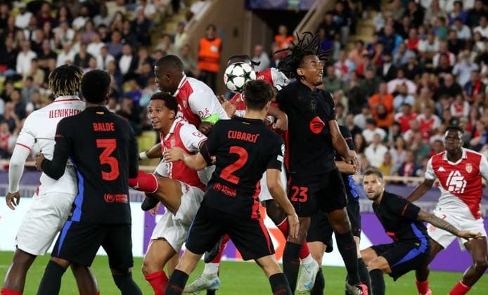 AS MONACO - FC BARCELONE PHOTOPQR NICE MATIN Jean François Ottonello ; Monaco ; 19 09 2024 ; AS MONACO vs FC BARCELONE - 1ere journee de Ligue des Champions 2024 2025 au stade Louis II - Monaco France  Copyright: xPHOTOPQR NICExMATIN MAXPPPxJeanxFrançoisxOttonellox 20240919NIM9611 20240919NIM9611