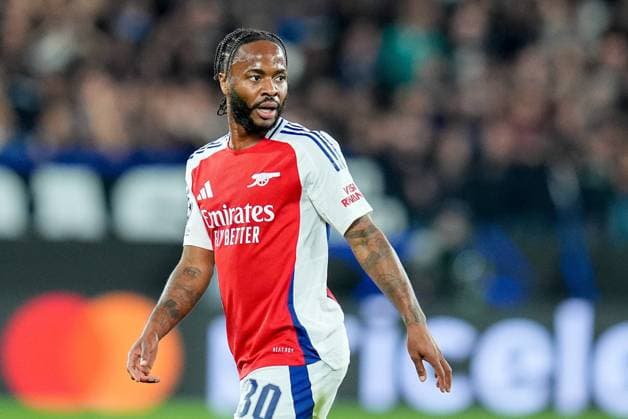 Atalanta BC v Arsenal FC - UEFA Champions League 2024 25 Raheem Sterling of Arsenal looks on during the UEFA Champions League 2024 25 League Phase MD1 match between Atalanta BC and Arsenal FC at Gewiss Stadium on September 19, 2024 in Bergamo, Italy. Bergamo Gewiss Stadium Bergamo Italy Copyright: xGiuseppexMaffiax UCL_ATALANTA-ARSENAL_190924_BRU9159