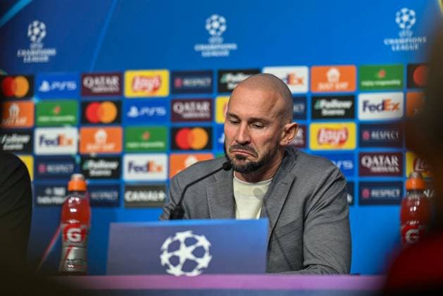 Sport Bilder des Tages SOCCER - UEFA CL, Brest vs Sturm GUINGAMP,FRANCE,19.SEP.24 - SOCCER - UEFA Champions League, Stade Brestois 29 vs SK Sturm Graz. Image shows head coach Christian Ilzer (Sturm) during an interview.  GEPAxpictures xAvnixRetkoceri