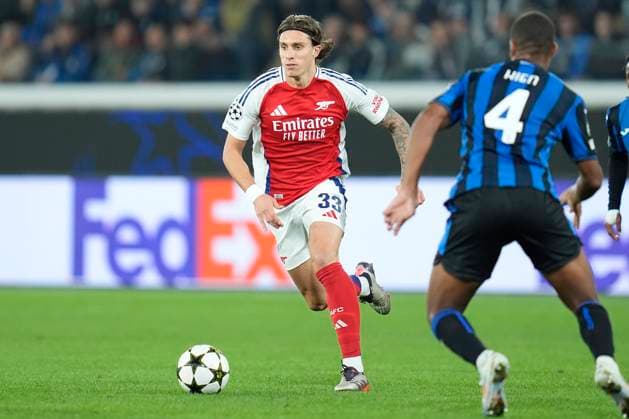 Riccardo Calafiori of Arsenal during the Uefa Champions League match between Atalanta BC and Arsenal at Gewiss Stadium Bergamo Italy on 19 September 2024. Bergamo Gewiss Stadium Bergamo Italy Copyright: xPhotoxGoalxPixx SP24-991-057
