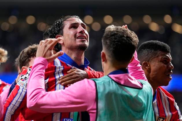 September 19, 2024, Madrid, Madrid, SPAIN: Jose Maria Gimenez of Atletico de Madrid celebrates a goal with teammates during the UEFA Champions League 2024 25 League Phase MD1 match between Atletico de Madrid and RB Leipzig at Estadio Civitas Metropolitano on September 19, 2024 in Madrid, Spain. Madrid SPAIN - ZUMAa181 20240919_zaa_a181_137 Copyright: xOscarxJ.xBarrosox