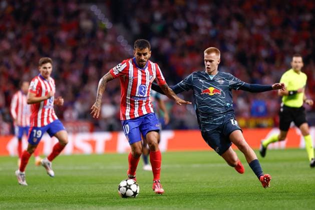 September 19, 2024, Madrid, Madrid, SPAIN: Angel Correa of Atletico de Madrid in action during the UEFA Champions League 2024 25 League Phase MD1 match between Atletico de Madrid and RB Leipzig at Estadio Civitas Metropolitano on September 19, 2024 in Madrid, Spain. Madrid SPAIN - ZUMAa181 20240919_zaa_a181_145 Copyright: xDennisxAgyemanx