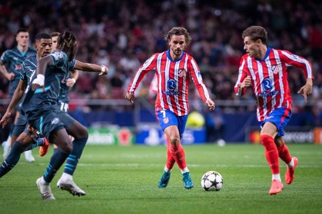 UEFA Champions League soccer match Atletico Madrid vs Leipzig at Civitas Mstropolitano stadium in Madrid, Spain, 19 September 2024 Griezmann 900 Cordon Press  900 CordonxPress LOF - Champions League soccer match Atletico Madrid vs Leipzig
