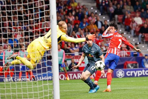 September 19, 2024, Madrid, Madrid, SPAIN: Jose Gimenez of Atletico de Madrid shoots for goal during the UEFA Champions League 2024 25 League Phase MD1 match between Atletico de Madrid and RB Leipzig at Estadio Civitas Metropolitano on September 19, 2024 in Madrid, Spain. Madrid SPAIN - ZUMAa181 20240919_zaa_a181_216 Copyright: xDennisxAgyemanx