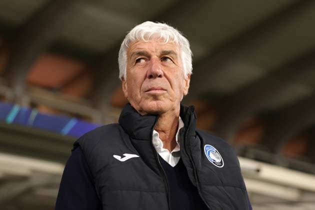Bergamo, Italy, 19th September 2024. Gian Piero Gasperini Head coach of Atalanta looks on prior to kick off in the UEFA Champions League match at Gewiss Stadium, Bergamo. Picture credit should read: Jonathan Moscrop Sportimage EDITORIAL USE ONLY. No use with unauthorised audio, video, data, fixture lists, club league logos or live services. Online in-match use limited to 120 images, no video emulation. No use in betting, games or single club league player publications. SPI-3299-0049