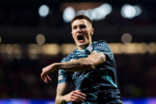 Sport Bilder des Tages Estadio Civitas Metropolitano Madrid, Spain - September 19: Benjamin Sesko of Leipzig celebrating his goal during the UEFA Champions League 2024 25 League Phase MD1 match between Atletico de Madrid and RB Leipzig at Estadio Civitas Metropolitano on September 19, 2024 in Madrid, Spain. (Alberto Gardin SPP) Copyright: xAlbertoxGardinx xSPPx spp-en-EuSpIm-AG4_Atletico_Leipzig_19Sep2024_MD_064