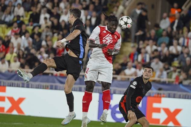 ABDUL KARIM salisu Mohammed (AS Monaco). AS Monaco vs FC Barcelone UEFA Champions League in Stade Louis II, MONACO, on September 19, 2024. FOOTBALL: C1 - AS Monaco vs FC Barcelone - UEFA Champions League - 19 09 24 FredDides Panoramic 