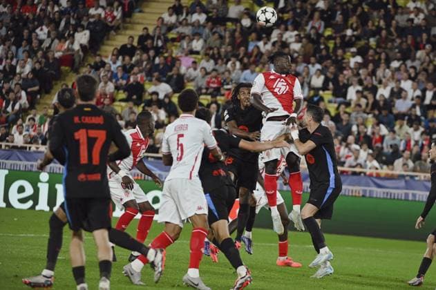 ABDUL KARIM salisu Mohammed (AS Monaco). AS Monaco vs FC Barcelone UEFA Champions League in Stade Louis II, MONACO, on September 19, 2024. FOOTBALL: C1 - AS Monaco vs FC Barcelone - UEFA Champions League - 19 09 24 FredDides Panoramic 