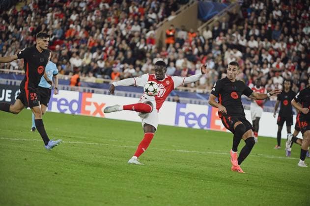 BALOGUN Folarin (AS Monaco). AS Monaco vs FC Barcelone UEFA Champions League in Stade Louis II, MONACO, on September 19, 2024. FOOTBALL: C1 - AS Monaco vs FC Barcelone - UEFA Champions League - 19 09 24 FredDides Panoramic 