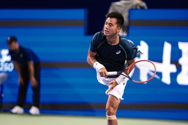 CHENGDU, CHINA - SEPTEMBER 19: Cui Jie (not in the picture) and Sun Fajing of China compete in the Men s Doubles Round of 16 match against Evan King and Reese Stalder of the US on Day 2 of 2024 Chengdu Open at Sichuan International Tennis Center on September 19, 2024 in Chengdu, Sichuan Province of China.  Copyright: xVCGx 111518947398