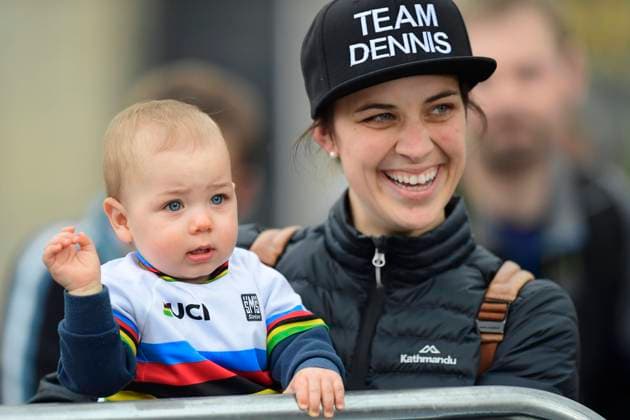 2019 UCI World Road Championships - 25 09 2019 HARROGATE, GREAT BRITAIN - SEPTEMBER 25 : DENNIS Rohan (AUS) his wife Melissa Hoskins and son pictured Men Elite Individual Time Trial with start in Northallerton and finish in Harrogate (54km) on day 4 of the 2019 World Road Championships Cycling on September 25, 2019 in Harrogate, Great Britain, 25 09 2019 Harrogate Great Britain  Copyright: xNicoxVereeckenx 10828332-172