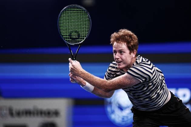 CHENGDU, CHINA - SEPTEMBER 19: Evan King (not in the picture) and Reese Stalder of the US compete in the Men s Doubles Round of 16 match against Cui Jie and Sun Fajing of China on Day 2 of 2024 Chengdu Open at Sichuan International Tennis Center on September 19, 2024 in Chengdu, Sichuan Province of China.  Copyright: xVCGx 111518937951