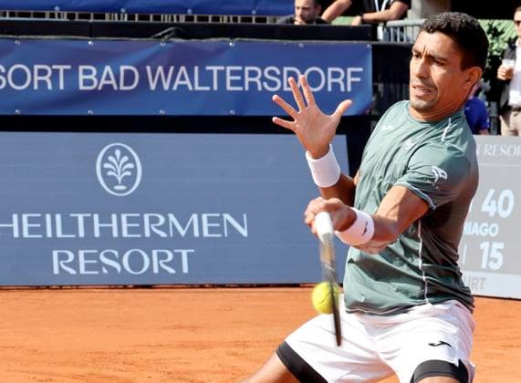 TENNIS - Bad Waltersdorf Trophy BAD WALTERSDORF,AUSTRIA,20.SEP.24 - TENNIS - ATP, Tennis Herren Challenger Tour, Bad Waltersdorf Trophy. Image shows Thiago Monteiro (BRA).  GEPAxpictures xHansxOberlaender
