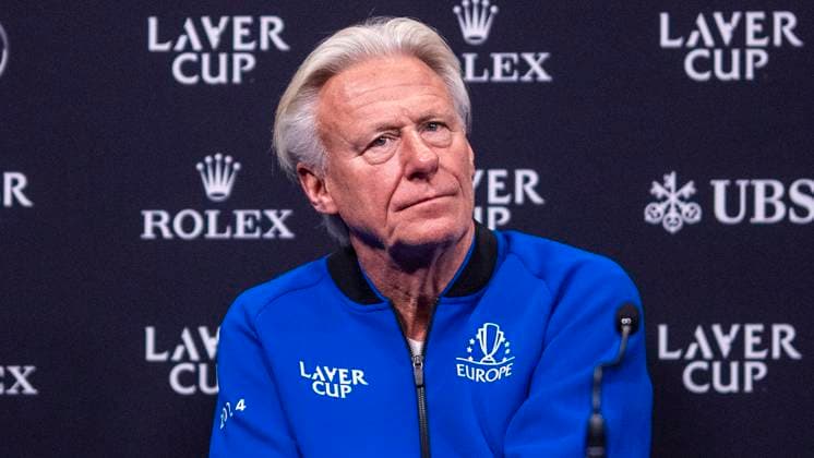 20 09 2024, Tennis, Men, Laver Cup 2024, Berlin, Singles, Press conference, Captain Björn Borg Team Europe at the press conference Berlin Uber Arena Berlin Germany