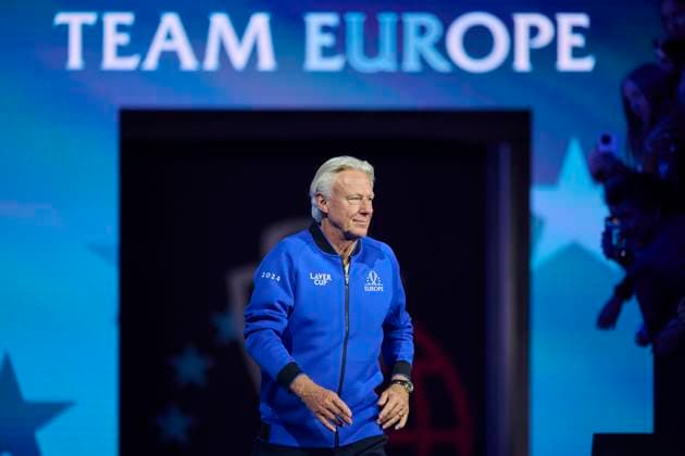 Laver Cup 2024 Berlin - Day 1 BERLIN, GERMANY - SEPTEMBER 20: Bjorn Borg, Captain of Team Europe looks on prior the Men s Singles match on day one of Laver Cup at Uber Arena on September 20, 2024 in Berlin, Germany. (Photo by Francisco Macia Photo Players Images Magara Press) Berlin Uber Arena Germany Copyright: xFranciscoxMaciax