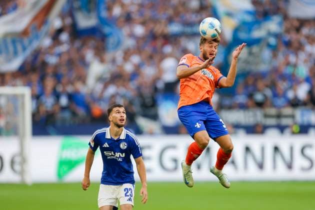 Mehmet Can Aydin FC Schalke 04 and Killian Corredor SV Darmstadt 98 battle for the ball, 2 Bundesliga, FC Schalke 04 vs SV Darmstadt 98, Veltins Arena, September 20, 2024 in Gelsenkirchen, Germany Photo by Marco Steinbrenner DeFodi Images Mehmet Can Aydin FC Schalke 04 and Killian Corredor SV Darmstadt 98 battle for the ball, 2 Bundesliga, FC Schalke 04 vs SV Darmstadt 98, Veltins Arena, September 20, 2024 in Gelsenkirchen, Germany Photo by Marco Steinbrenner DeFodi Images DFB DFL REGULATIONS PROHIBIT ANY USE OF PHOTOGRAPHS AS IMAGE SEQUENCES AND OR QUASI VIDEO Defodi 700 schalke darm 20240920 022 Defodi-700 DFB DFL REGULATIONS PROHIBIT ANY USE OF PHOTOGRAPHS AS IMAGE SEQUENCES AND OR QUASI-VIDEO.