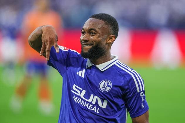 20 09 2024, Football, Season 2024 2025, 2 Bundesliga, Matchday 5, FC Schalke 04 SV Darmstadt 98, Moussa Sylla FC Schalke 04 celebrates after his goal for 2 to 0 Gelsenkirchen Veltins Arena NRW Germany xRHR PHOTO TRx Copyright: TimxRehbein RHR-FOTOx RHR-FOTO TR