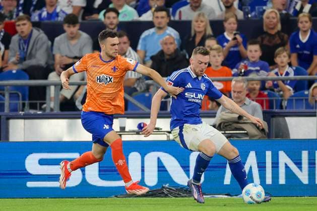 Sergio Lopez SV Darmstadt 98 and Tobias Mohr FC Schalke 04 battle for the ball, 2 Bundesliga, FC Schalke 04 vs SV Darmstadt 98, Veltins Arena, September 20, 2024 in Gelsenkirchen, Germany Photo by Marco Steinbrenner DeFodi Images Sergio Lopez SV Darmstadt 98 and Tobias Mohr FC Schalke 04 battle for the ball, 2 Bundesliga, FC Schalke 04 vs SV Darmstadt 98, Veltins Arena, September 20, 2024 in Gelsenkirchen, Germany Photo by Marco Steinbrenner DeFodi Images DFB DFL REGULATIONS PROHIBIT ANY USE OF PHOTOGRAPHS AS IMAGE SEQUENCES AND OR QUASI VIDEO Defodi 700 schalke darm 20240920 061 Defodi-700 DFB DFL REGULATIONS PROHIBIT ANY USE OF PHOTOGRAPHS AS IMAGE SEQUENCES AND OR QUASI-VIDEO.