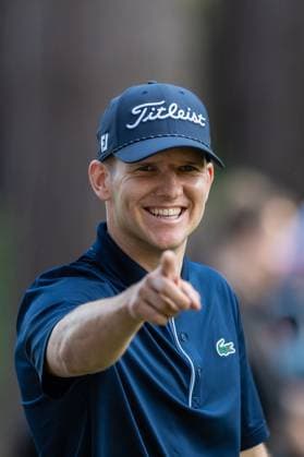 Yannik Paul of Germany says hello on the 12th hole during round 2 of the BMW PGA, Golf Herren Championship at the Wentworth Golf Club, Virginia Water, England on 20 September 2024. Copyright: xGrantxWinterx 41780292