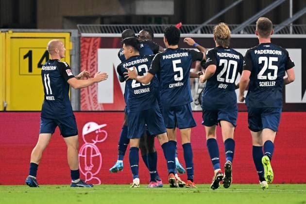Paderborn, Home Deluxe Arena, 20 09 24, GER, Herren, 2 Bundesliga, Saison 2024 2025, SC Paderborn 07 Hannover 96 Bild Ilyas ANSAH Paderborn jubilates after his goal to 2 1 Only for editorial use DFL regulations prohibit any use of photographs as image sequences and or quasi video NRW Germany