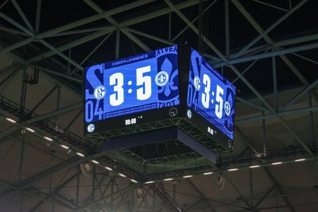 20 09 2024, Football, Season 2024 2025, 2 Bundesliga, Matchday 5, FC Schalke 04 SV Darmstadt 98, Final score on the video cube Gelsenkirchen Veltins Arena NRW Germany xRHR PHOTO TRx Copyright: TimxRehbein RHR-FOTOx RHR-FOTO TR