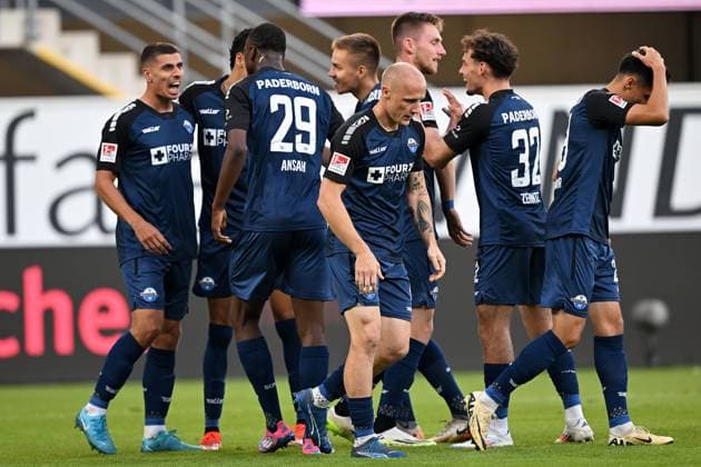 Paderborn, Home Deluxe Arena, 20 09 24, GER, Herren, 2 Bundesliga, Saison 2024 2025, SC Paderborn 07 Hannover 96 Bild Koen KOSTONS Paderborn jubilates after his goal for 1 0 Only for editorial use DFL regulations prohibit any use of photographs as image sequences and or quasi video NRW Germany