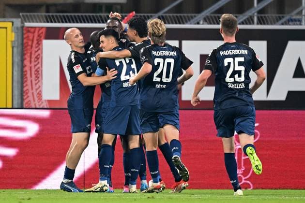 Paderborn, Home Deluxe Arena, 20 09 24, GER, Herren, 2 Bundesliga, Saison 2024 2025, SC Paderborn 07 Hannover 96 Bild Ilyas ANSAH Paderborn jubilates after his goal to 2 1 Only for editorial use DFL regulations prohibit any use of photographs as image sequences and or quasi video NRW Germany