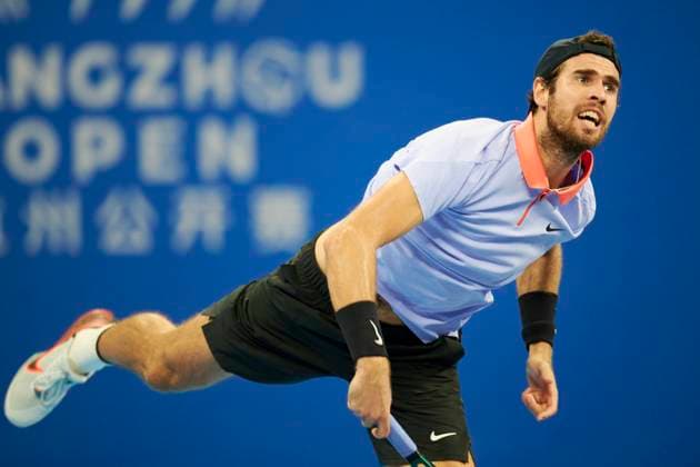 HANGZHOU, CHINA - SEPTEMBER 20: Karen Khachanov of Russia competes in the Men s Single Round of 16 match against Bu Yunchaokete of China on day 3 of 2024 Hangzhou Open at the Hangzhou Olympic Sports Expo Center on September 20, 2024 in Hangzhou, Zhejiang Province of China.  Copyright: xVCGx 111519254936
