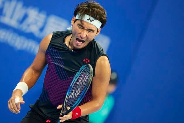 HANGZHOU, CHINA - SEPTEMBER 20: Bu Yunchaokete of China competes in the Men s Single Round of 16 match against Karen Khachanov of Russia on day 3 of 2024 Hangzhou Open at the Hangzhou Olympic Sports Expo Center on September 20, 2024 in Hangzhou, Zhejiang Province of China.  Copyright: xVCGx 111519254942