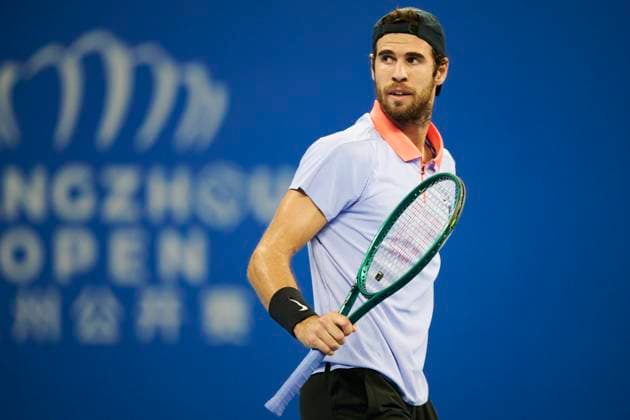 HANGZHOU, CHINA - SEPTEMBER 20: Karen Khachanov of Russia competes in the Men s Single Round of 16 match against Bu Yunchaokete of China on day 3 of 2024 Hangzhou Open at the Hangzhou Olympic Sports Expo Center on September 20, 2024 in Hangzhou, Zhejiang Province of China.  Copyright: xVCGx 111519254934