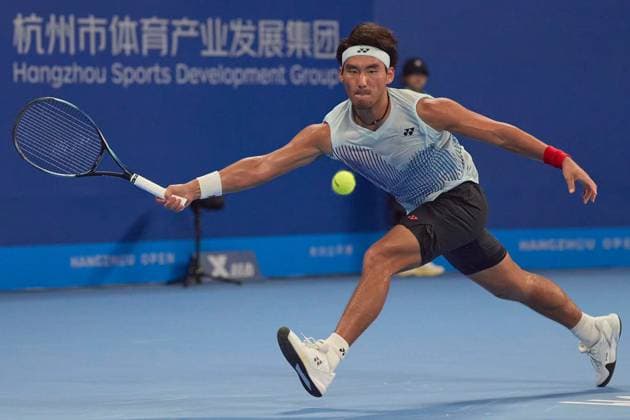HANGZHOU, CHINA - SEPTEMBER 20: Bu Yunchaokete of China competes in the Men s Single Round of 16 match against Karen Khachanov of Russia on day 3 of 2024 Hangzhou Open at the Hangzhou Olympic Sports Expo Center on September 20, 2024 in Hangzhou, Zhejiang Province of China.  Copyright: xVCGx 111519254906